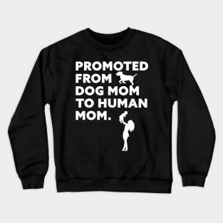 Promoted From Dog Mom To Human Mom Crewneck Sweatshirt